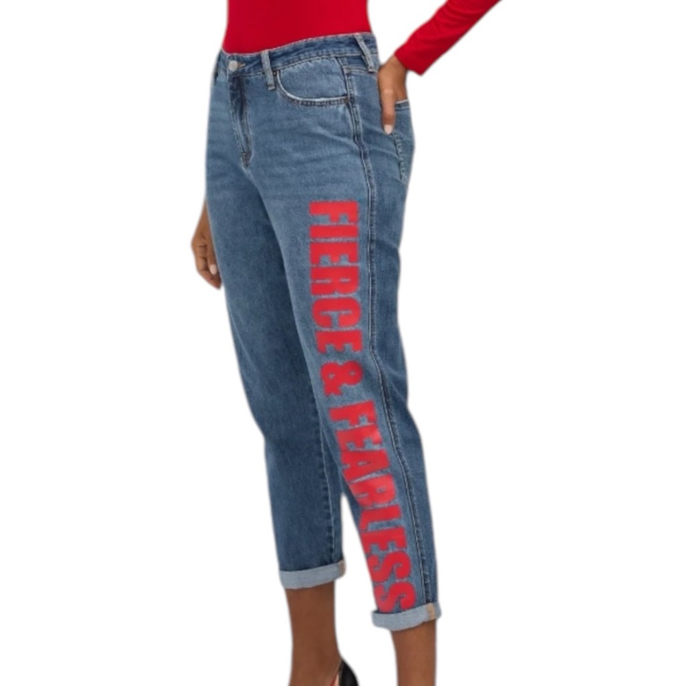 NY&C Jeans Women’s Dream Curvy Boyfriend Denim Jean Size 6 Fierce & Fearless